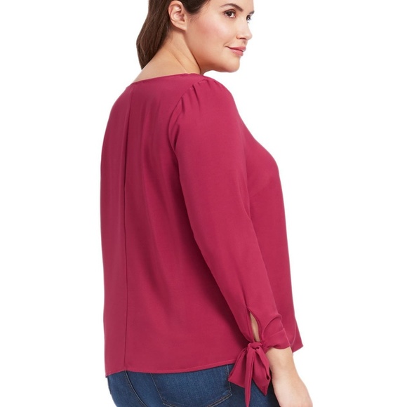 Eloquii Plus Size Blouse Tie Cuff 3X - Picture 4 of 8